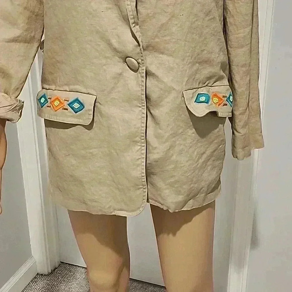 Adam Douglass Adrianna Papell linen blazer - Picture 2 of 9